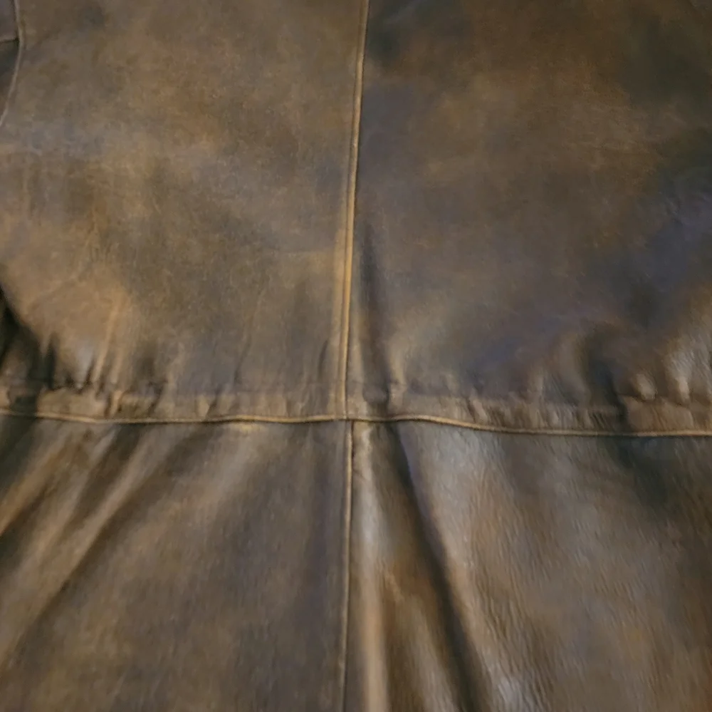 Vintage  Di Capra Brown Leather Coat Sz Medium - Picture 10 of 16